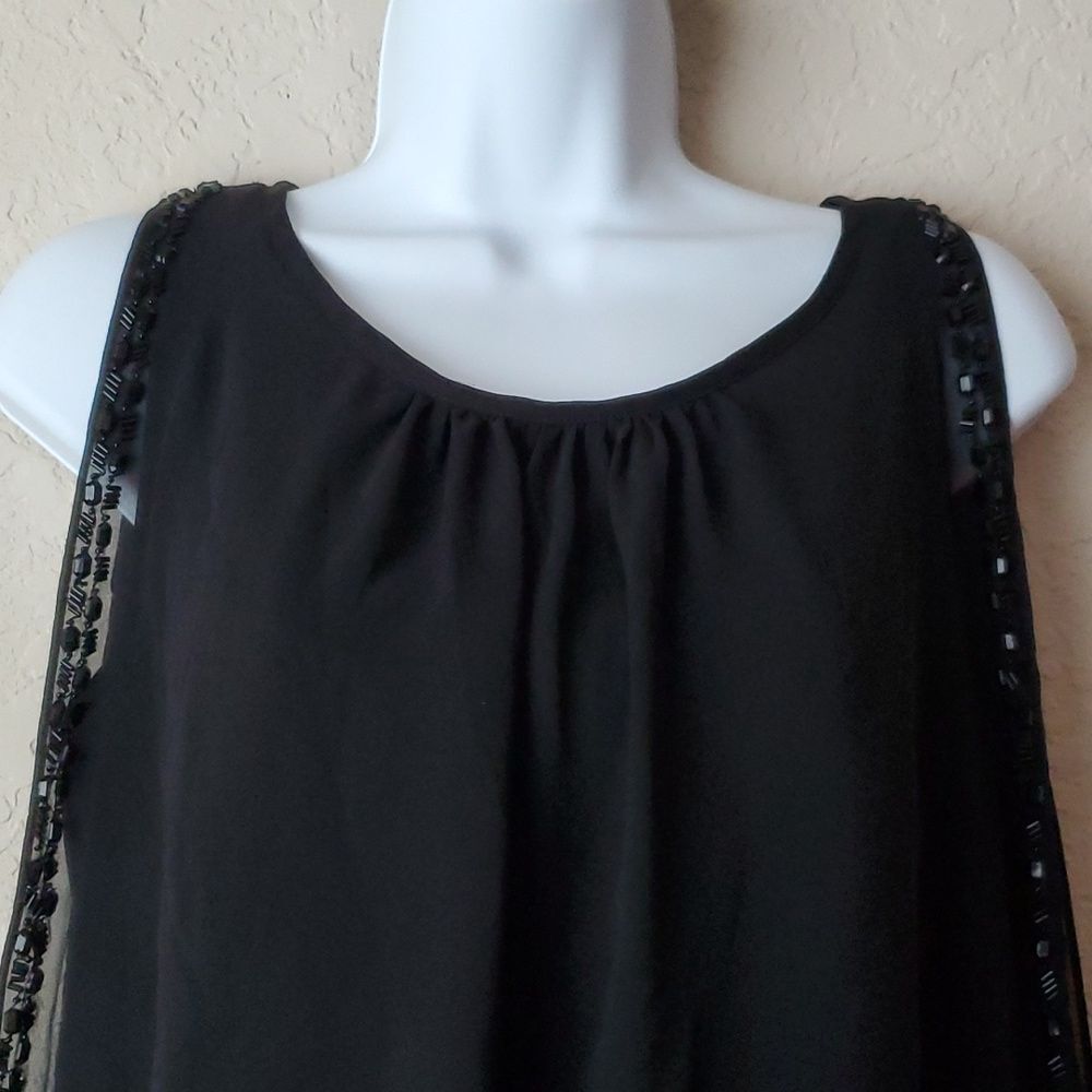 Scarlett Nite Black Beaded Sleeveless Blouson Cocktail Dress Size 12 - Picture 2 of 10